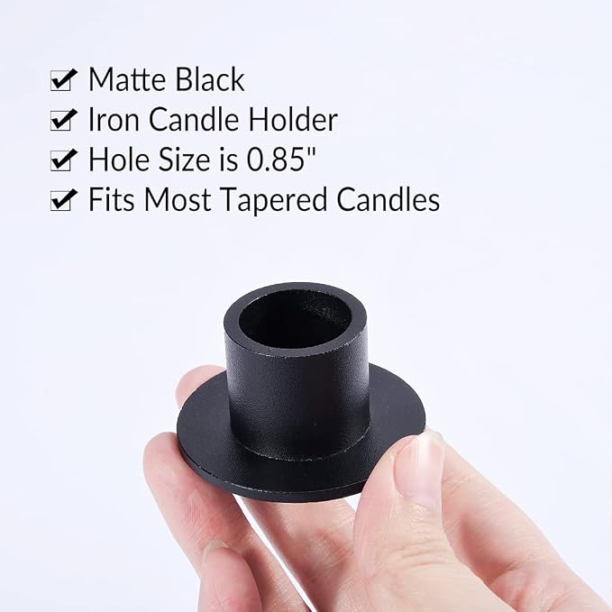 2PCS Black Taper Candle Holders, Matte Iron Candlestick Holders Centerpieces for Home Decoration, Wedding Anniversary, Party, Housewarming Gifts.