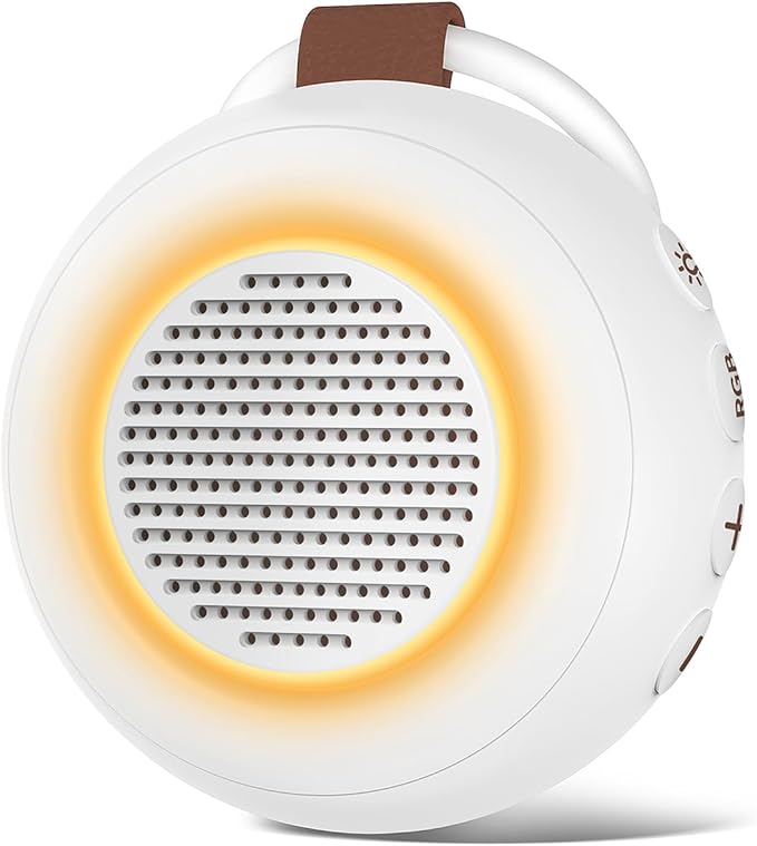 iMosleep Sound Machine Noise Machine with 30 Soothing Sounds 12 Night Lights 4 Timers Memory Function 32 Level Volume Rechargeable Battery for Sleeping Working Relaxing for Baby Adults Kids White