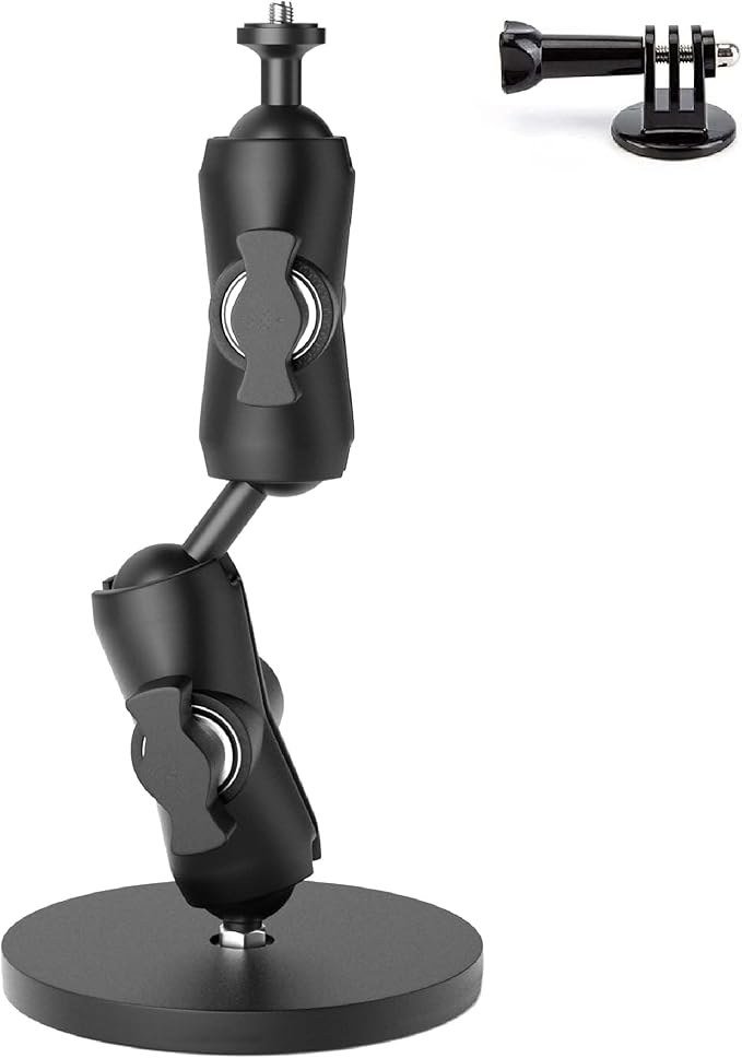 60 LBS Heavy Duty Magnetic Camera Mount for Gopro, USMG-02 for Gopro Hero 13/12/11/10/9/8/Insta360 x5/4/3/Action Camera Strong Magnetic Base kit with Double Socket Arm and 1" Ball Head…