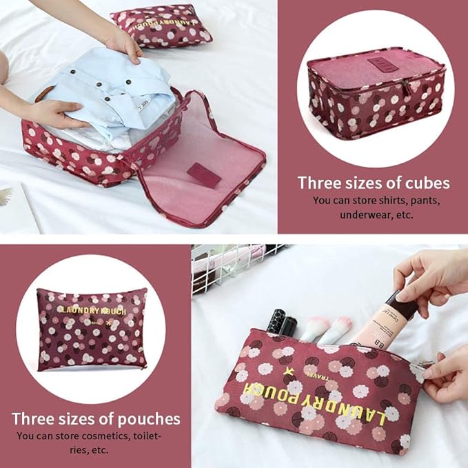 Portable Packing Cubes - Perfect Luggage Organizer Bags, Packing Cubes for Suitcases, Compression Packing Cubes, Travel Bags Organizer for Luggage, Luxurious Travel Cubes, Grey