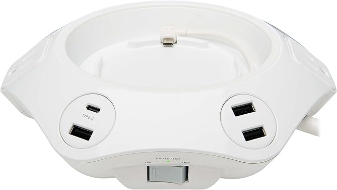 Tripp Lite Conference Surge Protector, 4 NEMA 5-15R Outlets, USB-C & 3 USB-A Ports, Micro-USB, 8 ft. Cord (TLP48USBCUFO)