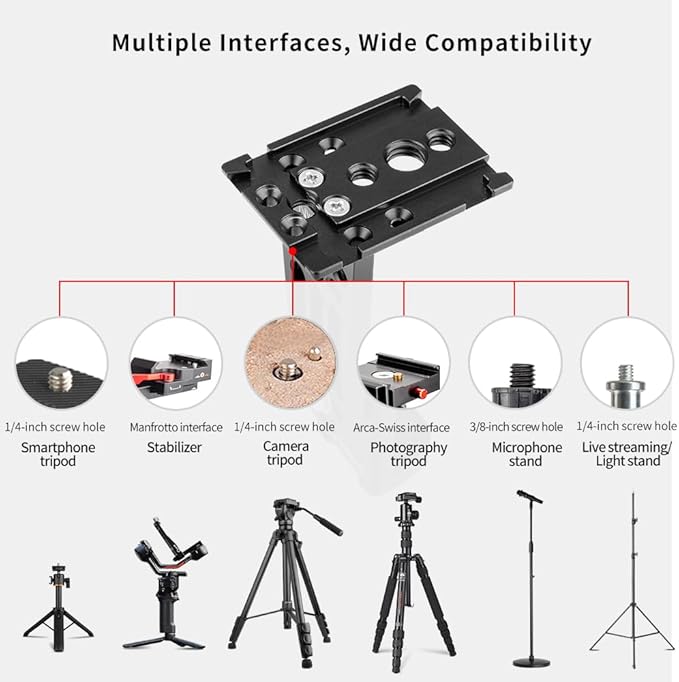 Large Screen Teleprompter Holder for Tablet/Phone with Extendable Tripod, Dual-Clamp Design with Interchangeable 3 Sizes of Clamps. Perfect for Live Streaming/Recording/Video Conference