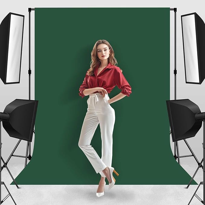 Photo Backdrop Deep Green Background Fabric Professional Photography Solution 8x10ft Seamless Design Eliminate Wrinkles Natural Theme Photography and Flower Background