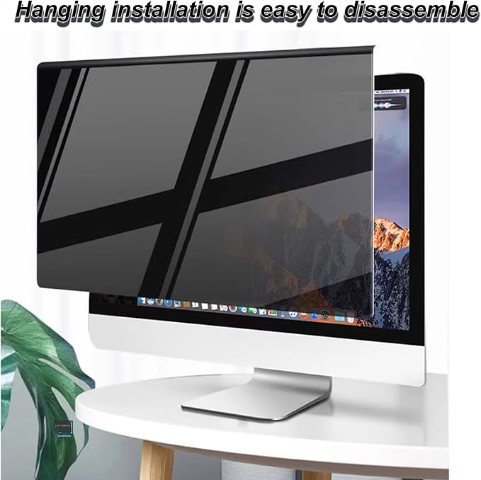 LYLSMGS Hanging Computer Privacy Screen Protector Shield 25 inch 16:9 Widescreen Desktop Monitor, Anti Blue Light & Glare Filter - Compatible with LG Dell HP Acer and More (22.44X13.38 in)