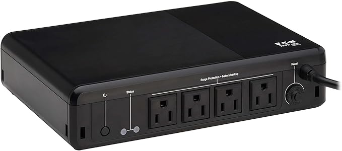 Tripp Lite 600VA UPS Desktop Battery Backup and Surge Protector, 300W, 4 Outlets, Home & Office UPS, Small Form Factor, Wall Mounting Option, 5ft Cord, 3-Year Warranty (BC600R)