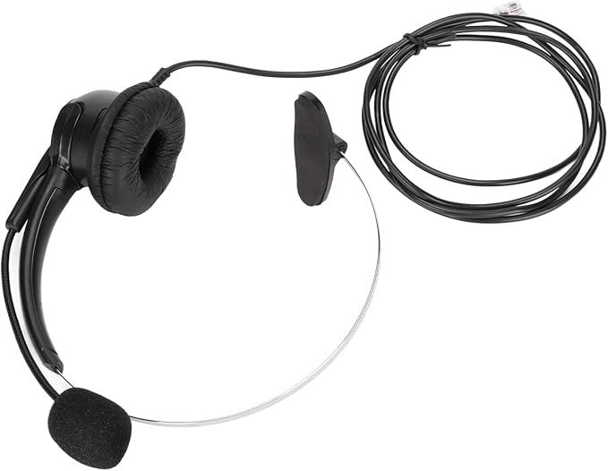 ChuyTrading Telephone Headset RJ9 Earphone with 330° Adjustable Microphone, Phone Headset for Office and Home, Noise Cancelling Call Center Headset with Comfortable Ear Cushions, Compatible wi