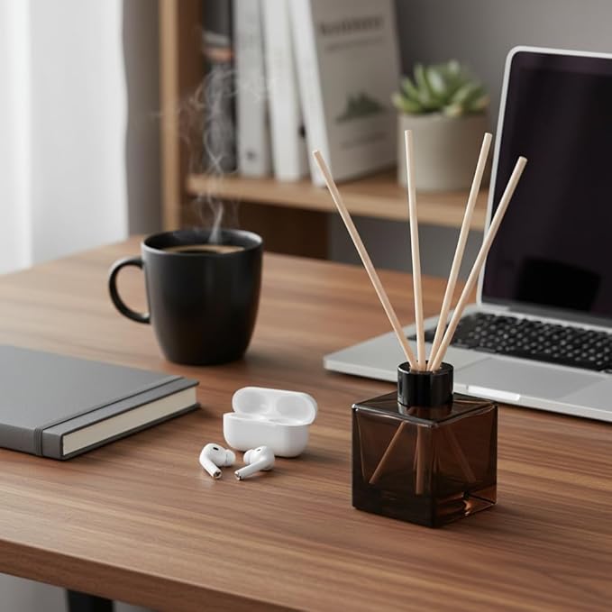 100ml 4pcs Reed Diffuser Bottles,Fragrance Diffuser Empty Bottle with 20pcs Reed Sticks for Home Fragrance Accessories and Women Gift Room,Home,Bathroom Decor