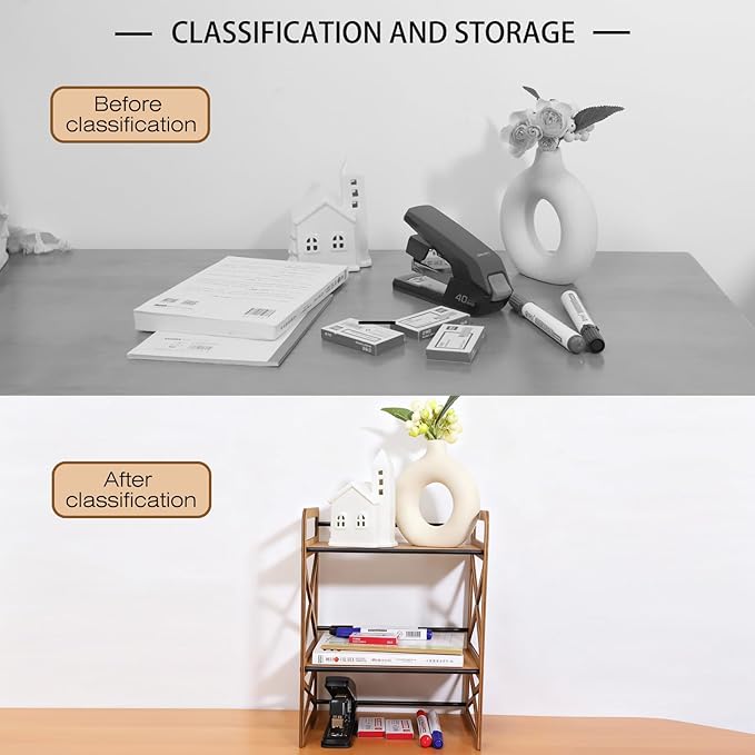 OYEFLY Wood Office Desk Shelf Organizer (Wood)