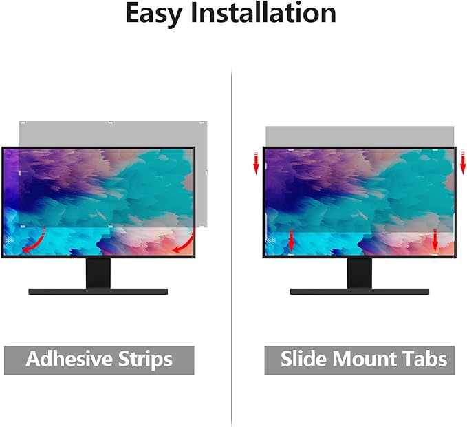 【2 Pack】 Computer Privacy Screen Protector 23 Inch with Hp Dell Asus Samsung LG and More, Removable Security Shield Filter for 16:9 Aspect Ratio Monitor Like ViewSonic Sceptre