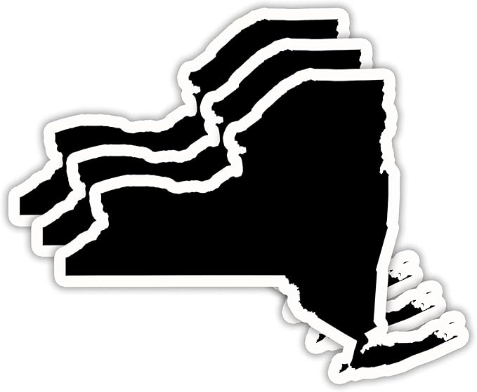 (3PCS) New York State Map Stickers, US State Stickers - Waterproof Vinyl Decals for Tumblers, Water Bottles, Laptops, Books, Scrapbooks, Great for New York Lovers 3 x 2.3 Inch