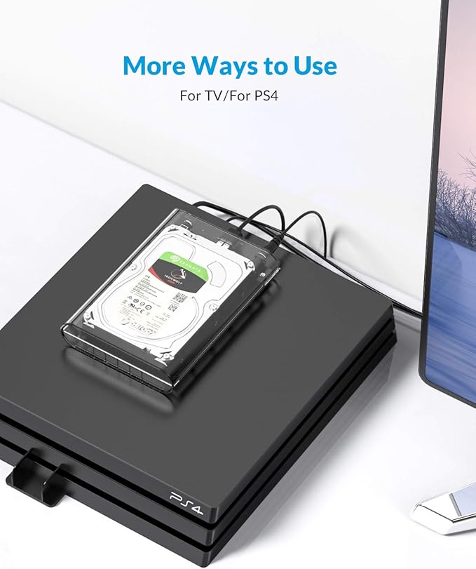 ORICO 3.5 Inch External Hard Drive Enclosure USB 3.0 to SATA 3.0 Enclosure with 12 V Adapter, Tool-Free Assembly, UASP Acceleration, Supports 16TB Max (Transparent 3139U3)