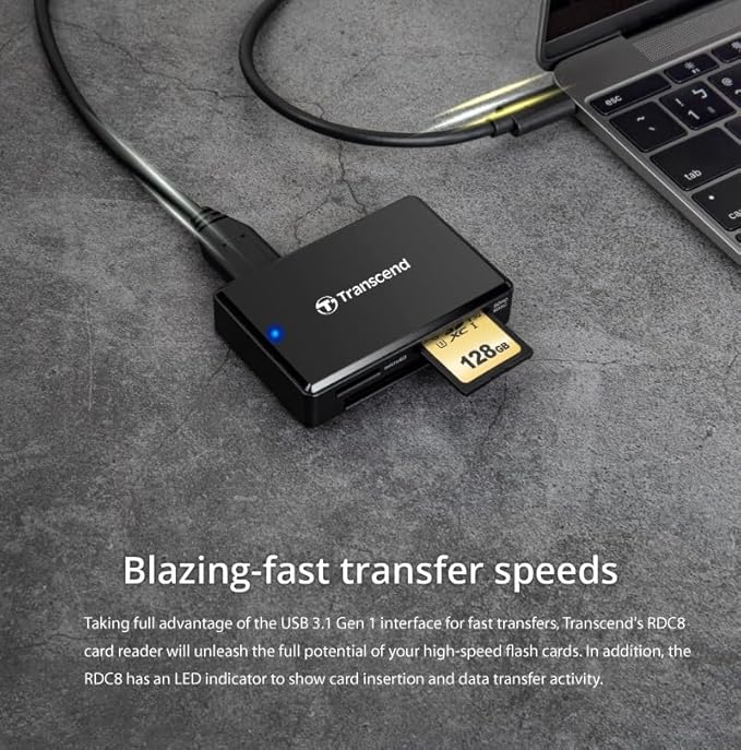Transcend USB 3.1 Gen 1 Type-C All-in-1 Multi-Card Reader (CF/SD/SDHC/SDXC/microSD)