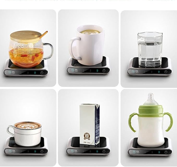USB Thermostatic Heated Coaster, Stable Cup Support, 5V-2A, Coffee Mug Warmer, Heated Plate, Easy to Use and Clean, for Home Kitchen Office Travel Coffee Lovers, Tea Enthusiasts