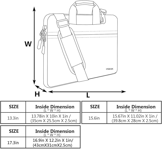 Hseok Laptop Shoulder Bag 15 15.6 16'' Briefcase, Compatible With MacBook Pro 16 inch 2025-2019 M4 M3 M2 M1, Mac 15.4", XPS 15 and Most 15-16'' Notebooks, Spill-Resistant Handbag,Dark Gray & Black