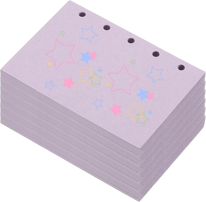 PATIKIL Colored Loose Leaf Paper, 4.1" x 3"(A8) 300 Sheets 5 Holes Punched 150GSM Blank Binder Refill Paper Supplies for Office Note Taking Teacher Planner Journal Notebook, Light Purple
