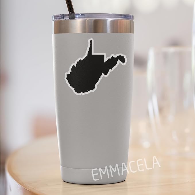 (3PCS) West Virginia State Map Stickers, US State Stickers - Waterproof Vinyl Decals for Tumblers, Water Bottles, Laptops, Books, Scrapbooks, Great for West Virginia Lovers 3 x 2.7 Inch