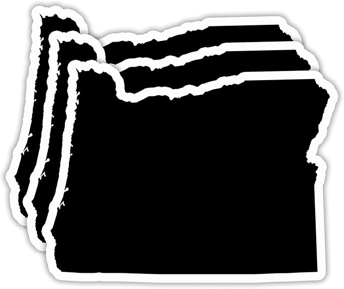 (3PCS) Oregon State Map Stickers, US State Stickers - Waterproof Vinyl Decals for Tumblers, Water Bottles, Laptops, Books, Scrapbooks, Great for Oregon Lovers 3 x 2.2 Inch