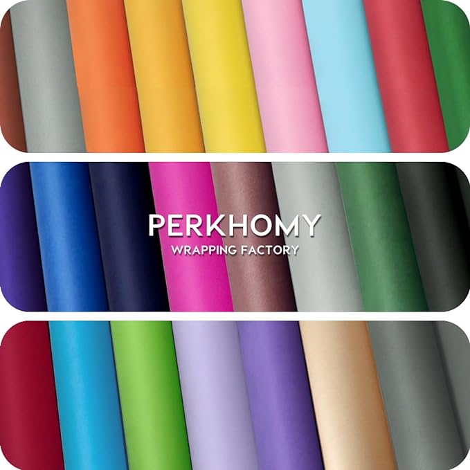 PerkHomy Orange Kraft Paper Roll 48" x 1,800" (150') for Gift Wrapping Bouquet Flower Art Painting Craft Writing Packaging Shipping 80GSM 55LB (Orange, 48" x 150')