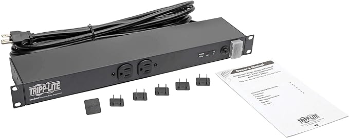Tripp Lite 12-Outlet Isobar Network-Grade Rackmount Surge Protected PDU Power Strip, 15A 120V, 3840 Joules Protection, 15ft Cord with 5-15P, 25,000 Insurance (IBAR12)