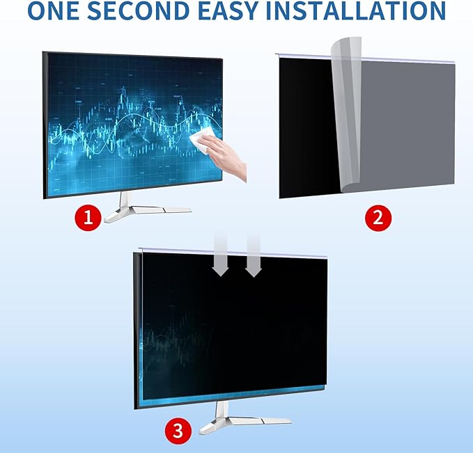 DEJIMAX 32 Inch Privacy Screen for 16:9 Computer Monitor, Anti-Blue Light Monitor Privacy Screen Filter, Anti-UV Computer Shield, Hanging Type