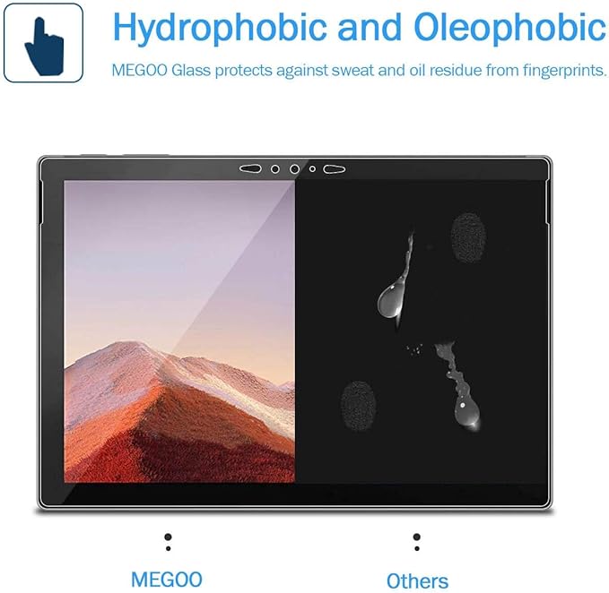 Megoo [2 pack Screen Protector for Surface Pro 7 Plus/Surface Pro 7, Ultra Clear/High Response/Tempered Glass, Compatible for Microsoft Surface Pro 7 12.3 Inch (2019 Release)