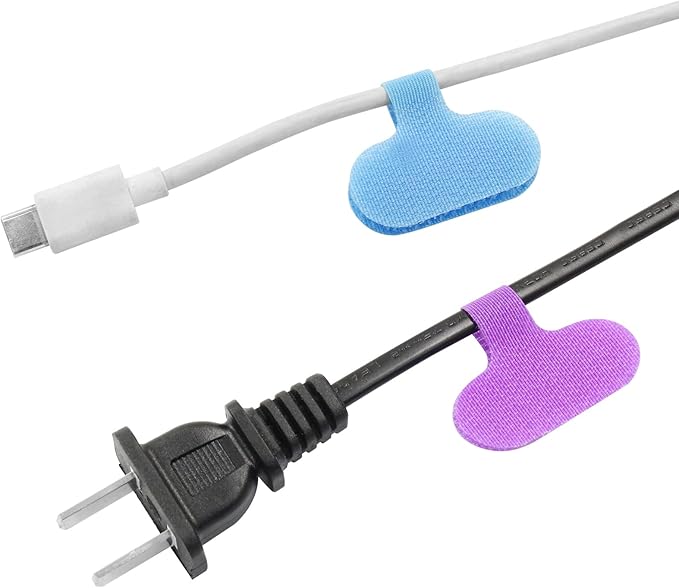48 Pcs Cable Labels, 8 Colors Write On Cord Labels Self-Adhesive Nylon Wire Labels Identification Tags for Electronic Computers Cable Management