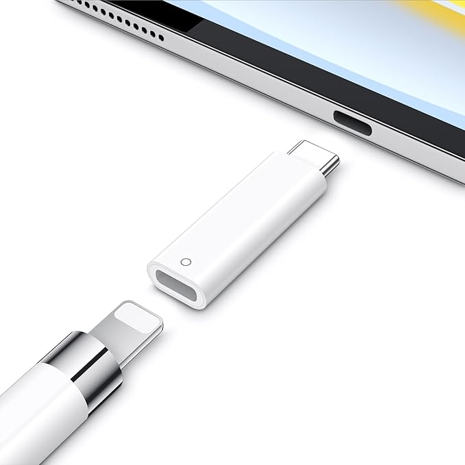 USB C Pencil Adapter for Apple Pencil 1st Generation, USB-C to for Lightning Pencils Charger Adapter Compatible with iPad 10th Gen, Type-C iPencil Dongle Connector Pair for iPad 10 to iPencil 1, 2Pcs