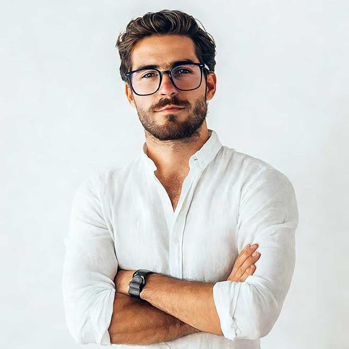 Siming Blue Light Blocking Glasses for Women and Men, Square Frame, TR90 Thermoplastic, Matte Black, Non-Polarized, Universal Fit