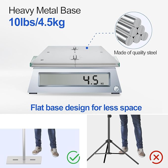 EMART Backdrop Stand, 6.5x10 ft Adjustable Photo Background Pipe and Drape Photography Kit with Heavy Duty Metal Flat Base for Parties, Wedding, Video Studio, Birthday - Silver