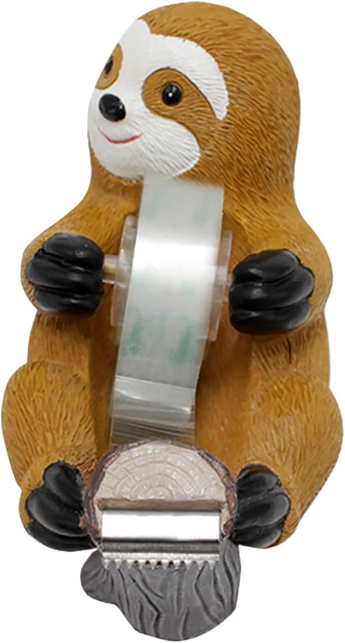 Sloth Tape Dispenser, Cute Desk Tape Holder, Fun and Functional Office Tape Cutter with High Toughness Material, Decorative Tape Dispenser for Home School Office Stationery