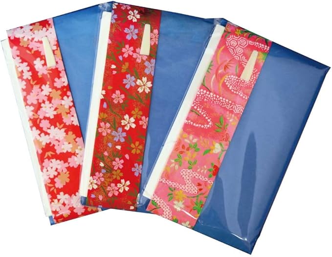Mino Washi Japanese Toraditional Kaishi Paper 30 Sheets of Plain kaishi Paper in Japanese Colorful Yuzen Paper Poach with Sweet Pick [Blue], 5.7 x 6.9 inches(145 x 175 mm)