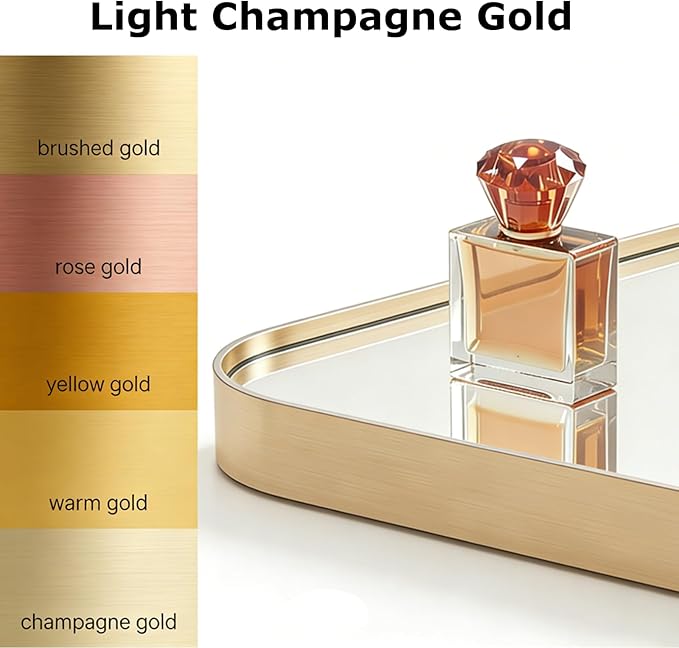 USHOWER Gold Bathroom Mirror 30"x40", Brushed Gold Rectangle Mirror for Over Sink, Aluminum Frame, Anti-Rust, Tempered Glass, Horizontal or Vertical Mounted, Champagne Gold (Neutral Gold)