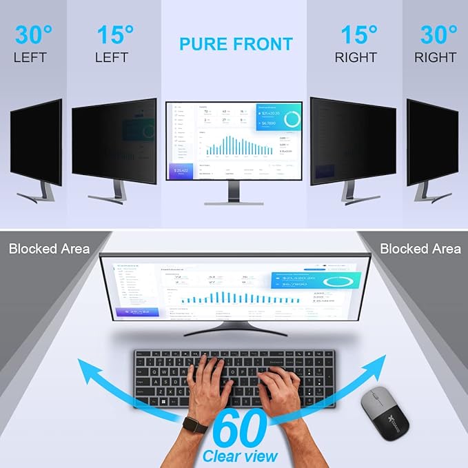 JEAPKA [2-Pack] 22 Inch Privacy Screen for Monitor Computer Screen Privacy Filter for 16:10 Widescreen Monitor Desktop PC Monitor Privacy Film Monitor Privacy Shield and Anti-Glare Protector