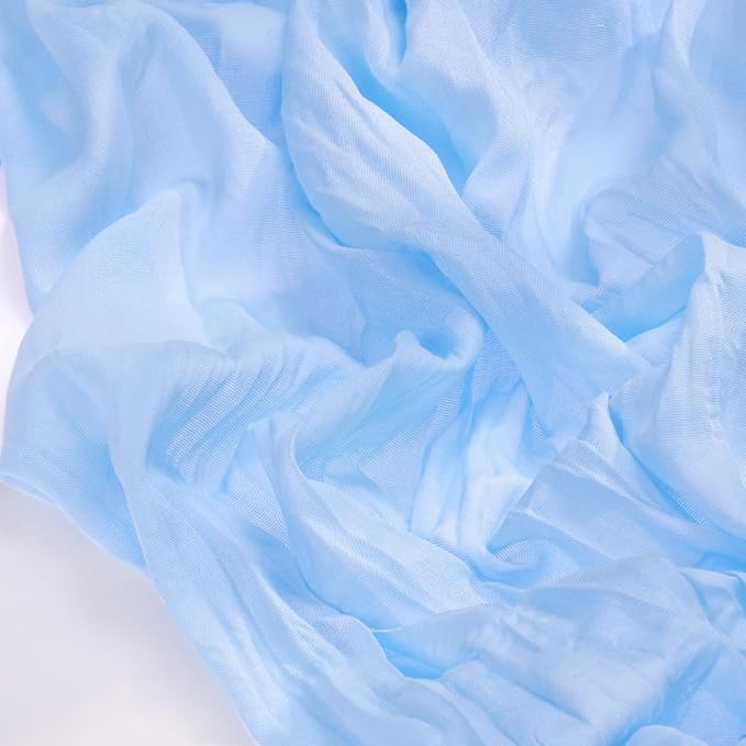 Socomi 6pcs Blue Fall Thanksgiving Cheesecloth Table Runner Boho Rustic Gauze 120 inch 10FT Cheese Cloth Runner for Wedding Party Baby Shower Birthday Home Decor Holiday Decorations