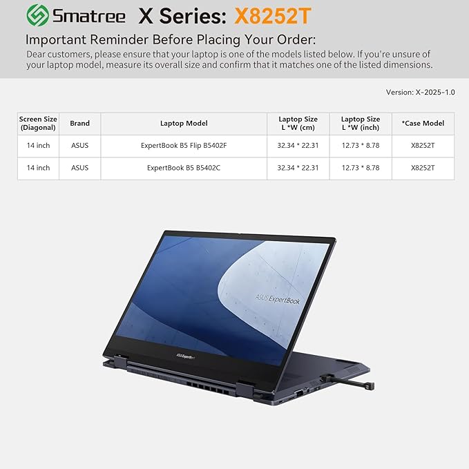 Smatree Hard Sleeve Case Compatible for 14 inch ASUS Vivobook 14X/Flip14/S 14Flip, for ExpertBook B5 Flip, for Zenbook Duo 14, for Chromebook Flip CX3, for ASUS L410/ROG Zephyrus G14, White (X8252TW)