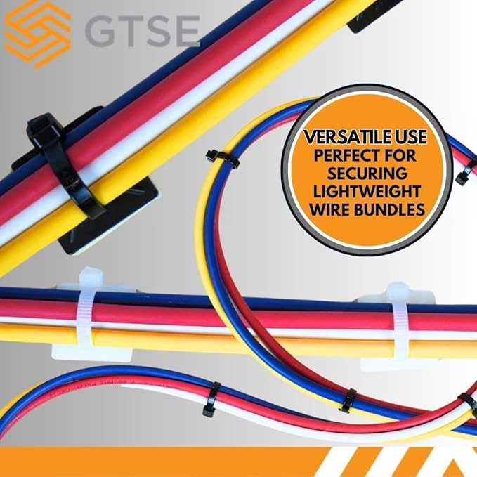 GTSE 18,000 Full Carton Of Black Screw Mounts, Zip Ties Up To 0.2" Wide, Saddle Type Zip Tie Anchors