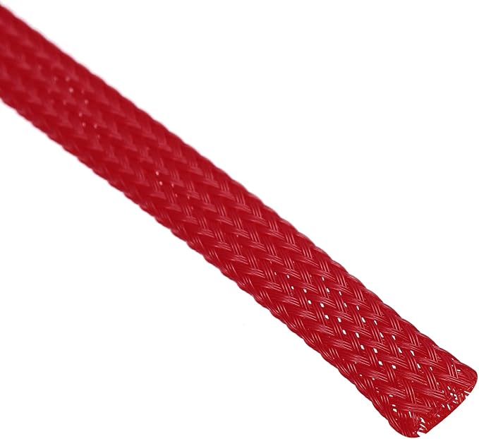 uxcell PET Expandable Sleeving 25ft 1/4" Red Cable Management Sleeve Cord Organizer for Wrap Protect Cable