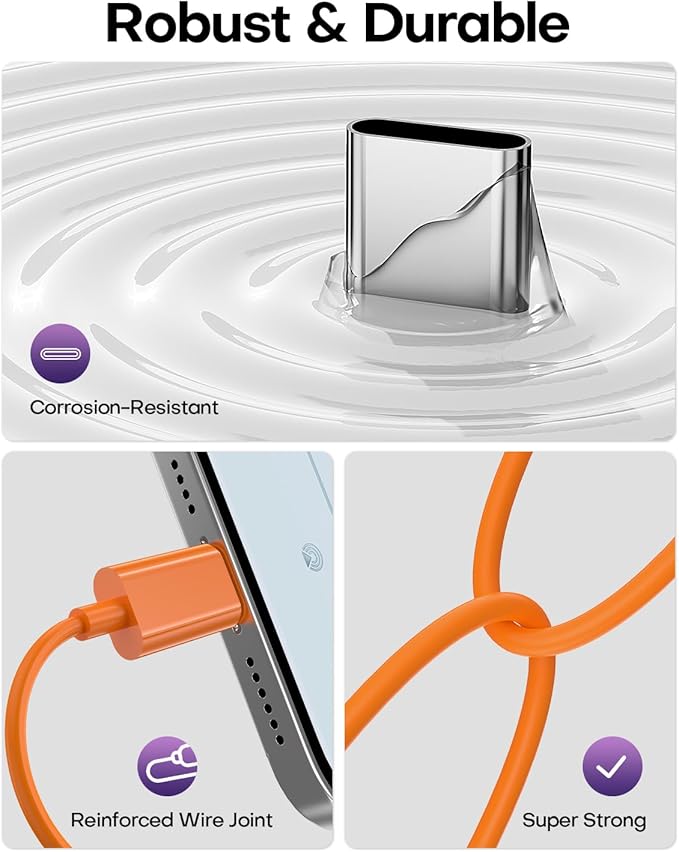 USB C to 3.5mm Audio Headphone Jack Adapter (2Pack), Aux to USB C Dongle Cord Cable Compatible with iPhone 17/16/15, iPad Pro, Samsung Galaxy S25 S24 S23 Ultra/Google Pixel - Orange