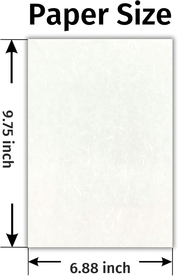 Japanese Iyo Washi Stationery Paper 80 Sheets (4x20 Sheets) Made in Japan, Notepad, Letter Paper, Greeting Card (9.7 x 6.9 inch), Compatible with Inkjet Printers