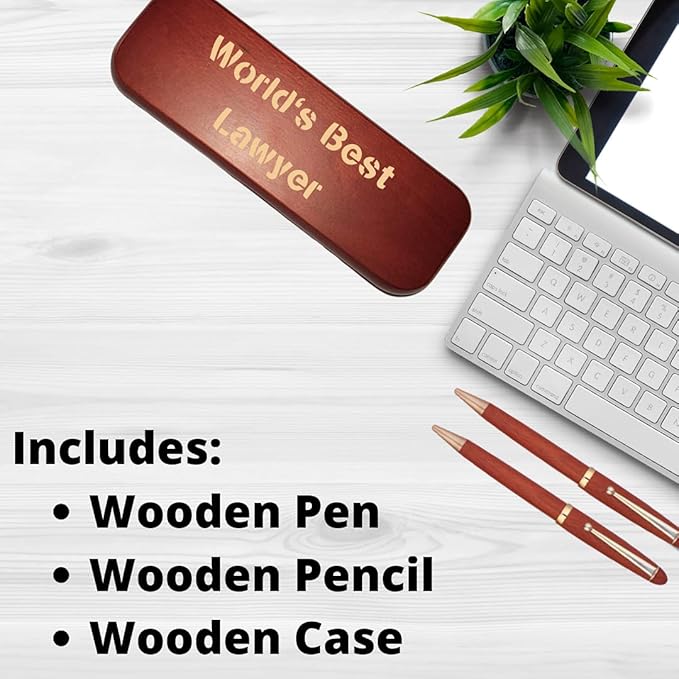 LAS VILLAS DESIGNS Personalized Wooden Ballpoint Pen with Personalized Case | Rosewood | Fully Customizable | Gift for graduations, birthdays, weddings, for him and for her (Pen w/Case)