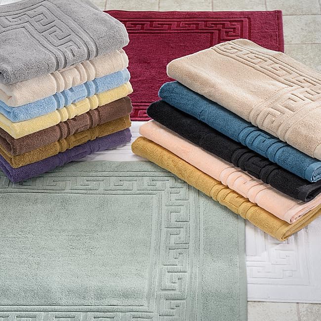 Superior Heavyweight Cotton Bath Mats, Bath Rugs For Bathroom Accessories, Washable Rug For Shower, Bath, Toilet, Modern Decor, No Backing, Luxury Hotel And Spa Quality, Set of 2, 22" x 35", Ivory