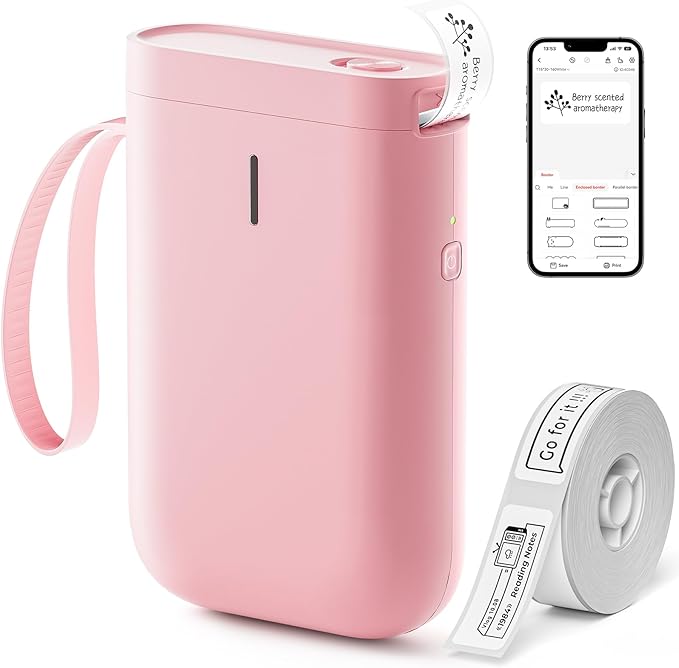 NIIMBOT Label Maker Machine D11 Label Printer Portable Wireless Connection Multiple Templates Available for Phone Easy to Use Office Home Organization USB Rechargeable