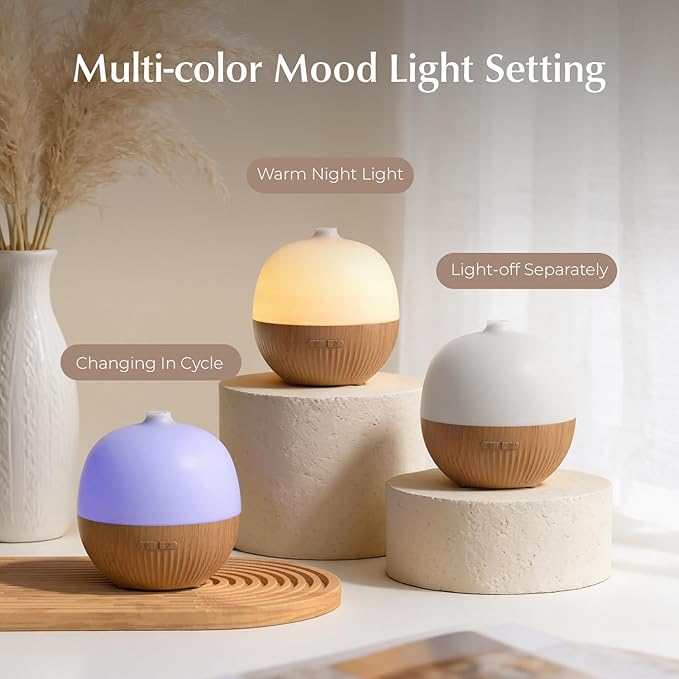 ARVIDSSON Essential Oil Diffuser 2 Pack, 100ml Aromatherapy Diffuser with Mood Light, Ultrasonic Oil Diffusers for Home, Small Diffuser for Essential Oils, Gift for Women