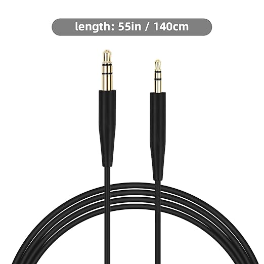 SolidSS 1 Pcs Replacement Gilding Audio Cable Aux Wire 3.5mm to 2.5mm,Headphones Replacement Audio Cable Wire Compatible with Bose QuietComfort QC35 QC25 QC45 QC35II Headphones (No mic)
