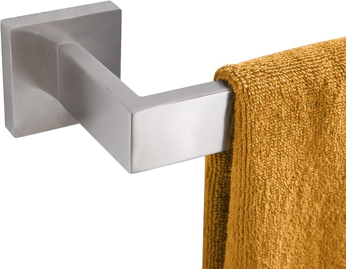 KOKOSIRI 16-Inch Single Towel Bar, Bathroom Kitchen Towel Holder, Wall Mounted SUS304 Stainless Steel Towel Rack, Brushed Nickel, B4003BR-L16