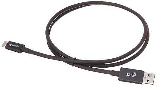 Amazon Basics USB-C to USB-A 3.1 Gen 2 High-Speed Charging Cable, 10Gbps, USB-IF Certified, for Apple iPhone 16/15, iPad, Samsung Galaxy, Tablets, Laptops, 3 Foot, Black