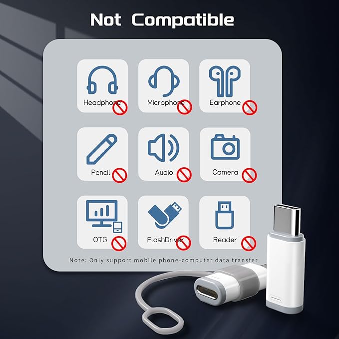 4 Pack Lightning to USB C Charge Adapter for iPhone 15/16/17 Pro Max/Plus S24 Support Charging & Data Transfer,Type C Charger Connector Cable-NOT Support Audio/OTG/Headphone/Earbud/Apple -Pencil