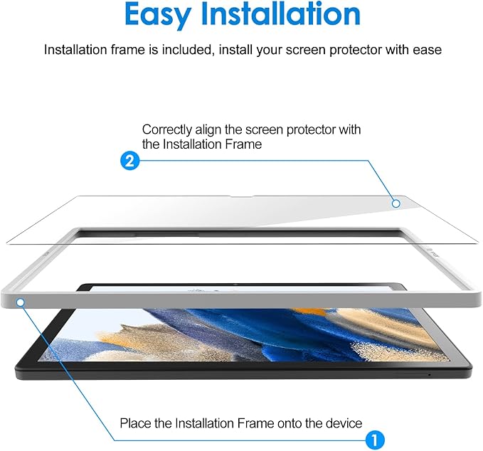 JETech Screen Protector for Samsung Galaxy Tab A8 (10.5-Inch, 2021 Model, SM-X200/X205/X207), 9H Anti-Scratch Tempered Glass Film, HD Clear with Easy Installation Tool, 2-Pack