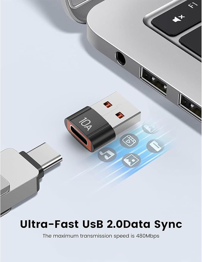 10 Pack 200W USB C to USB Adapter,C Male to USB3.1 Female Charger,Up to 10Gbps Data Transfer,for Apple Watch Ultra iWatch Series 8 7,iPhone 17 16 Plus Pro Max,Google Pixel