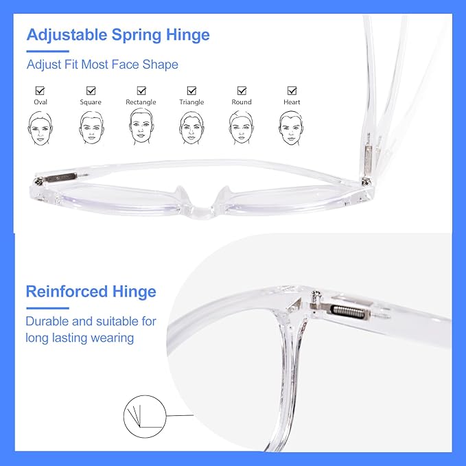 OPTOFENDY Blue Light Blocking Glasses Women Men, Computer Eyeglasses Anti Blue Light Glasses with Anti Eyestrain & UV